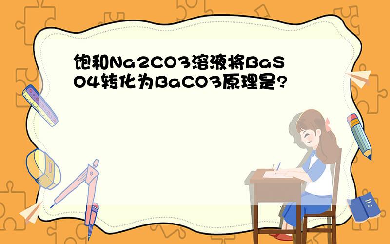 饱和Na2CO3溶液将BaSO4转化为BaCO3原理是?