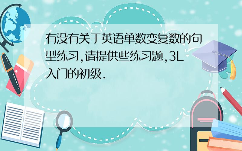 有没有关于英语单数变复数的句型练习,请提供些练习题,3L入门的初级.