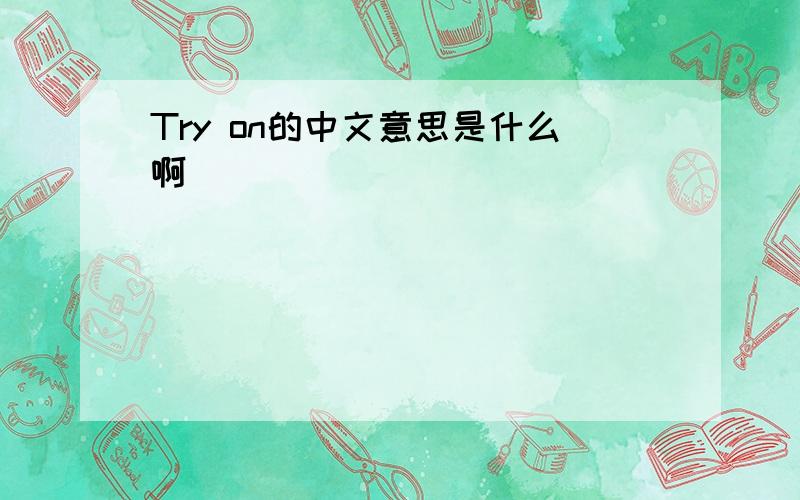 Try on的中文意思是什么啊