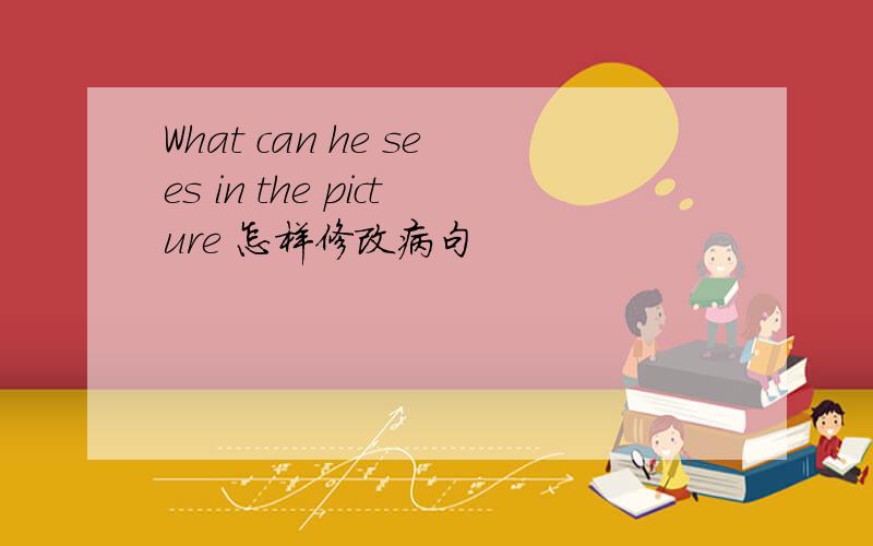 What can he sees in the picture 怎样修改病句