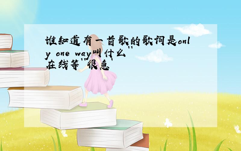 谁知道有一首歌的歌词是only one way叫什么``在线等``很急`