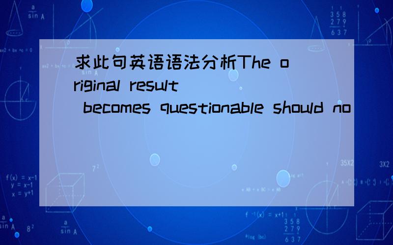 求此句英语语法分析The original result becomes questionable should no