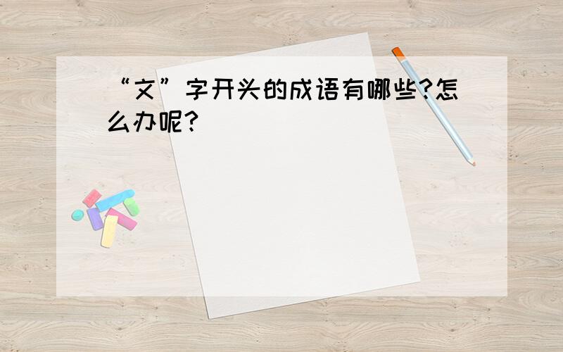 “文”字开头的成语有哪些?怎么办呢?