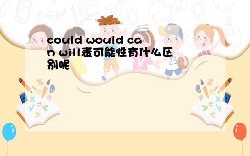 could would can will表可能性有什么区别呢