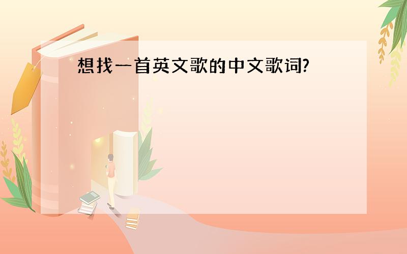 想找一首英文歌的中文歌词?