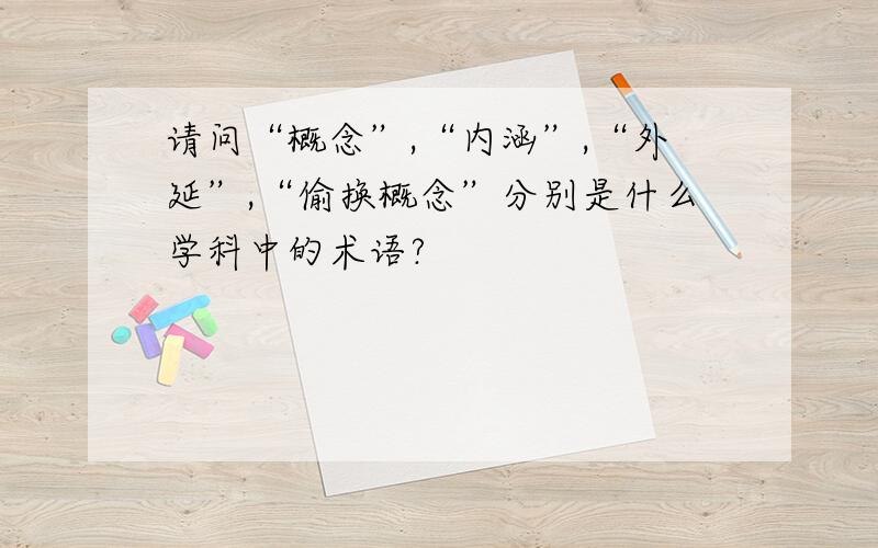 请问“概念”,“内涵”,“外延”,“偷换概念”分别是什么学科中的术语?