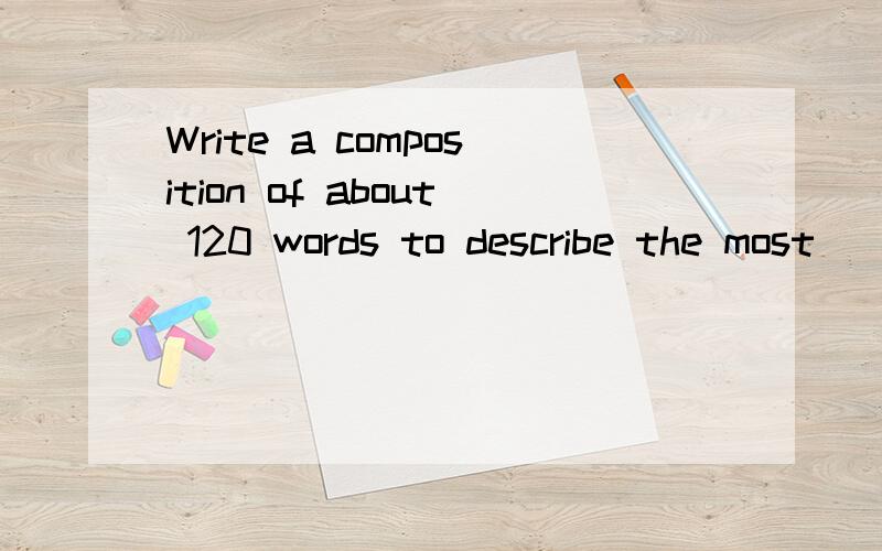 Write a composition of about 120 words to describe the most