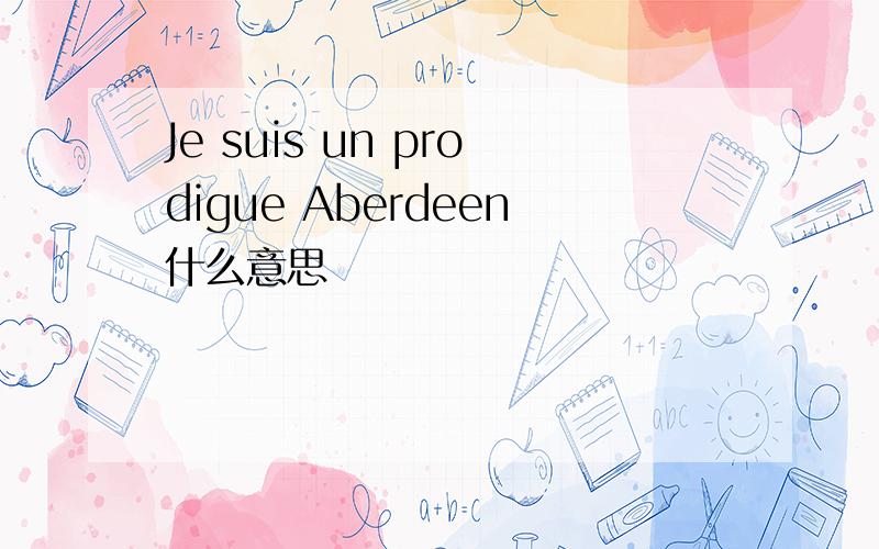 Je suis un prodigue Aberdeen什么意思