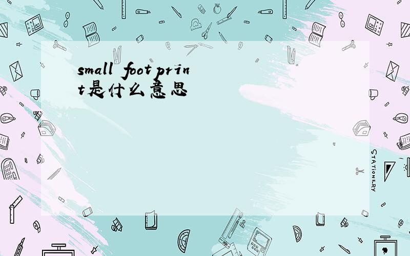 small footprint是什么意思