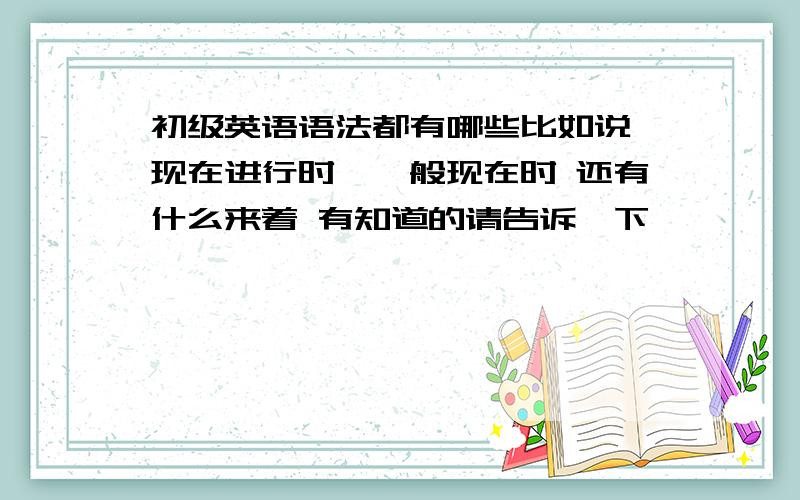 初级英语语法都有哪些比如说 现在进行时、一般现在时 还有什么来着 有知道的请告诉一下