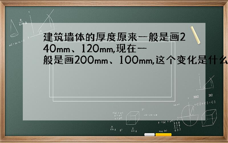 建筑墙体的厚度原来一般是画240mm、120mm,现在一般是画200mm、100mm,这个变化是什么原因?