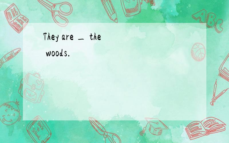 They are _ the woods.