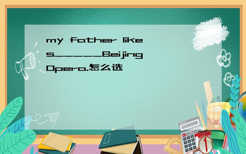 my father likes_____Beijing Opera.怎么选