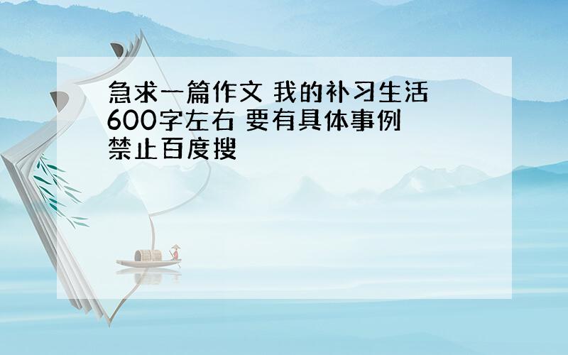 急求一篇作文 我的补习生活 600字左右 要有具体事例 禁止百度搜