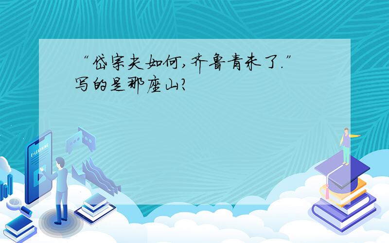 “岱宗夫如何,齐鲁青未了.”写的是那座山?