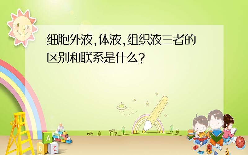 细胞外液,体液,组织液三者的区别和联系是什么?