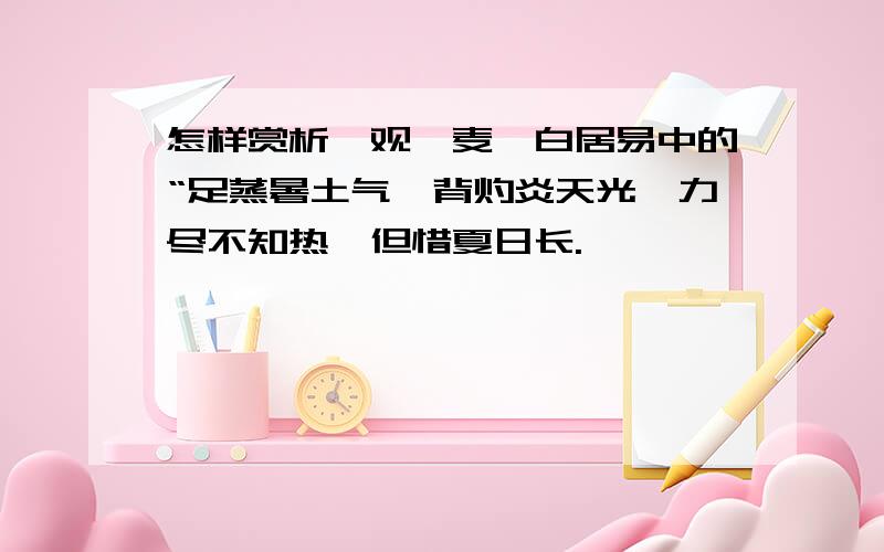 怎样赏析《观刈麦》白居易中的“足蒸暑土气,背灼炎天光,力尽不知热,但惜夏日长.