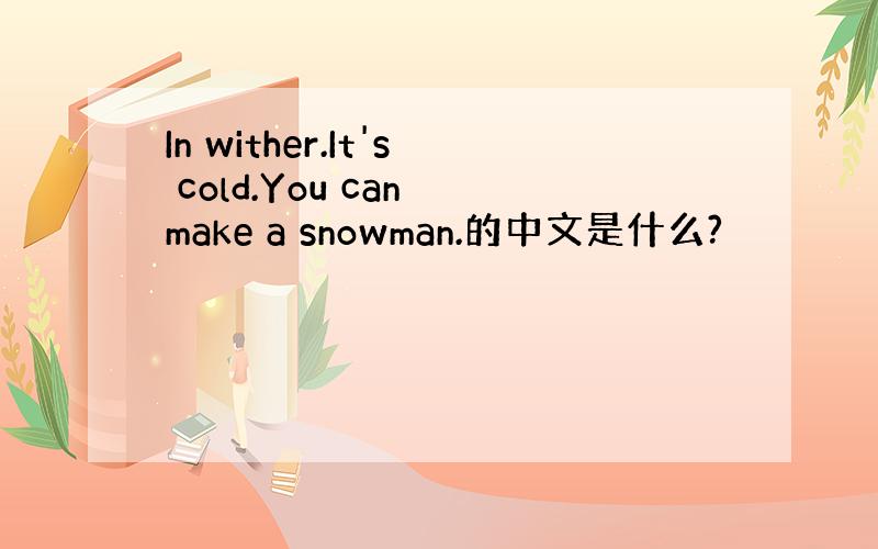 In wither.It's cold.You can make a snowman.的中文是什么?