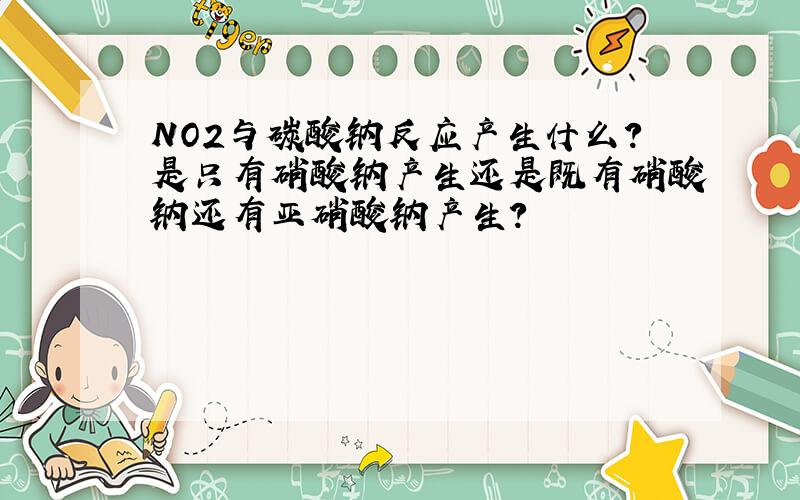 NO2与碳酸钠反应产生什么?是只有硝酸钠产生还是既有硝酸钠还有亚硝酸钠产生?