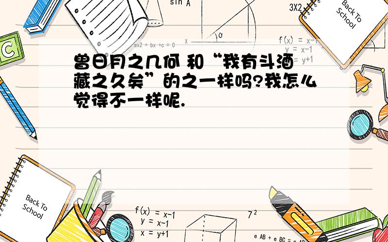 曾日月之几何 和“我有斗酒 藏之久矣”的之一样吗?我怎么觉得不一样呢.