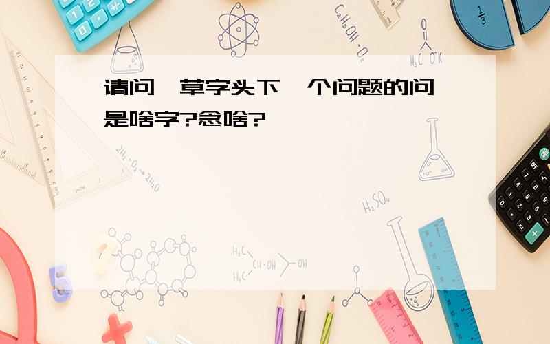 请问、草字头下一个问题的问…是啥字?念啥?