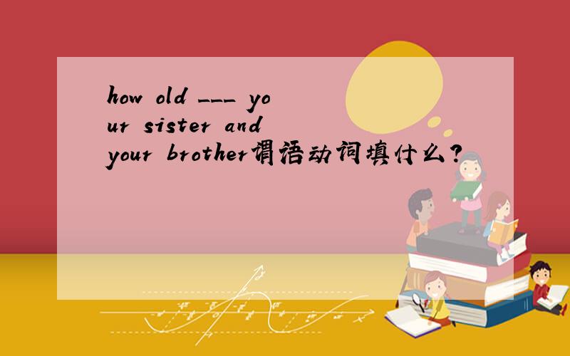 how old ___ your sister and your brother谓语动词填什么?