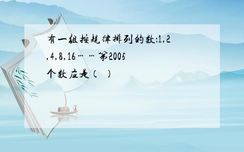 有一组按规律排列的数：1,2,4,8,16……第2005个数应是（ ）