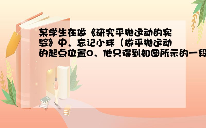 某学生在做《研究平抛运动的实验》中，忘记小球（做平抛运动的起点位置O，他只得到如图所示的一段轨迹，建立图示坐标系xOy（