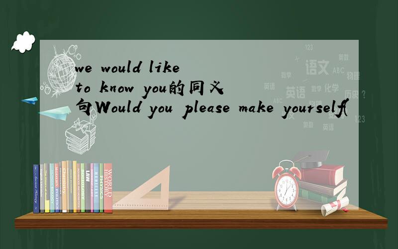 we would like to know you的同义句Would you please make yourself(