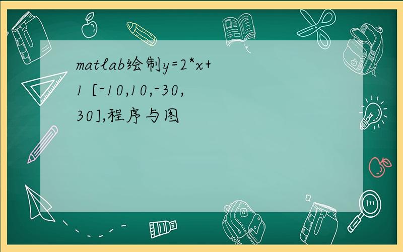 matlab绘制y=2*x+1 [-10,10,-30,30],程序与图