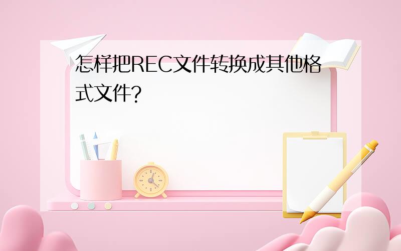 怎样把REC文件转换成其他格式文件?