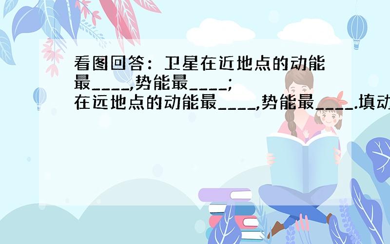 看图回答：卫星在近地点的动能最____,势能最____;在远地点的动能最____,势能最____.填动能大小的思路?