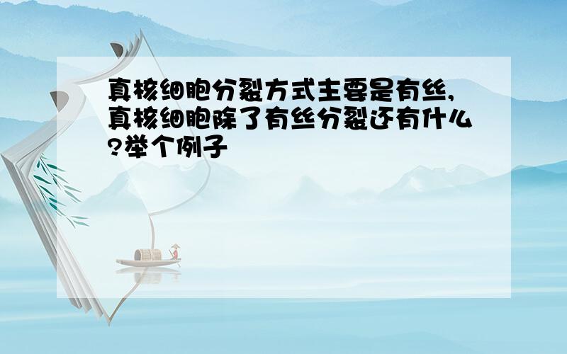 真核细胞分裂方式主要是有丝,真核细胞除了有丝分裂还有什么?举个例子