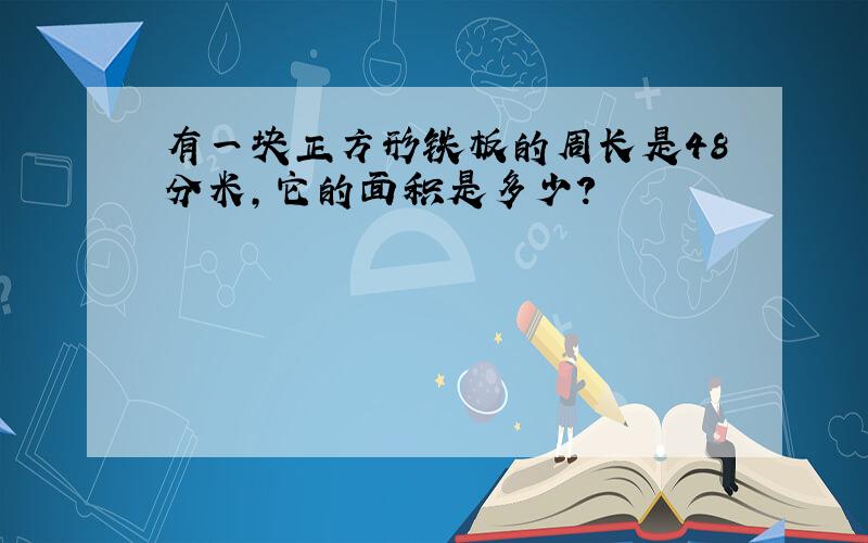 有一块正方形铁板的周长是48分米，它的面积是多少？