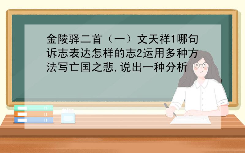 金陵驿二首（一）文天祥1哪句诉志表达怎样的志2运用多种方法写亡国之悲,说出一种分析