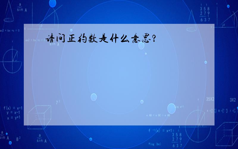 请问正约数是什么意思?