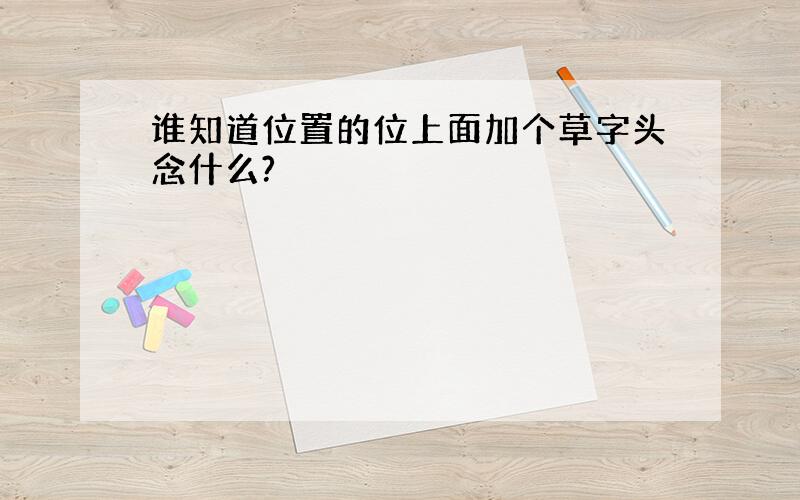 谁知道位置的位上面加个草字头念什么?