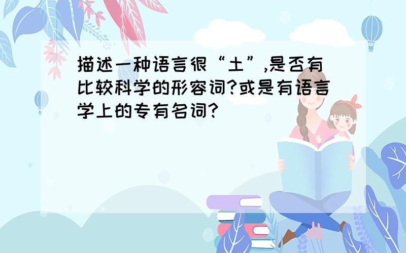 描述一种语言很“土”,是否有比较科学的形容词?或是有语言学上的专有名词?