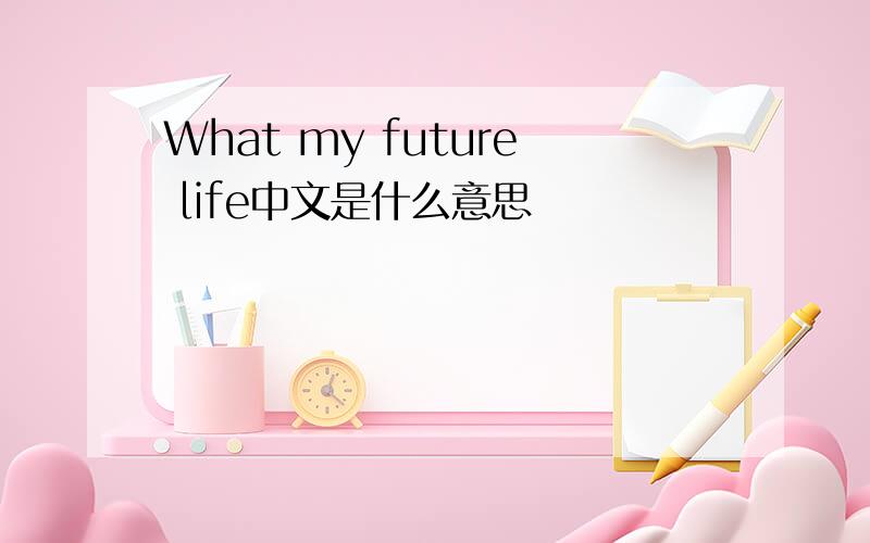 What my future life中文是什么意思