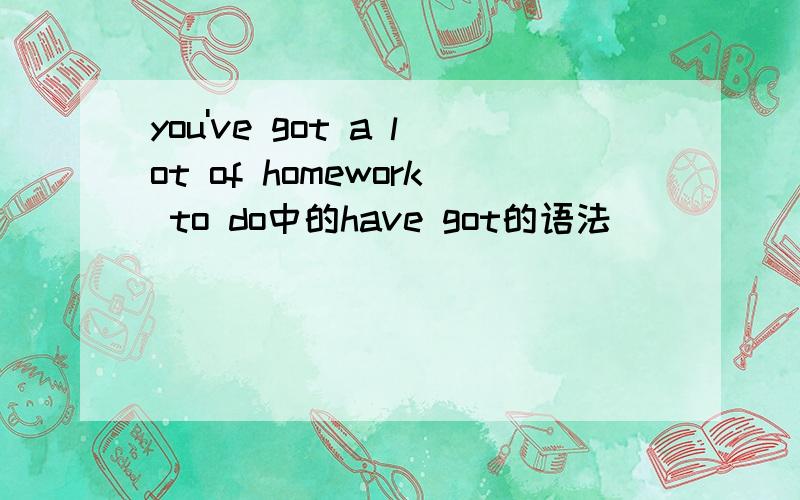 you've got a lot of homework to do中的have got的语法