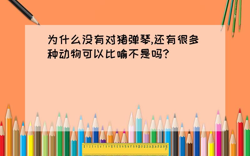 为什么没有对猪弹琴,还有很多种动物可以比喻不是吗?