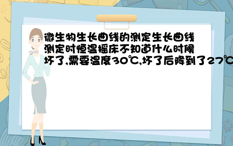 微生物生长曲线的测定生长曲线测定时恒温摇床不知道什么时候坏了,需要温度30℃,坏了后降到了27℃.影响大不大呢?