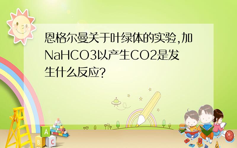 恩格尔曼关于叶绿体的实验,加NaHCO3以产生CO2是发生什么反应?