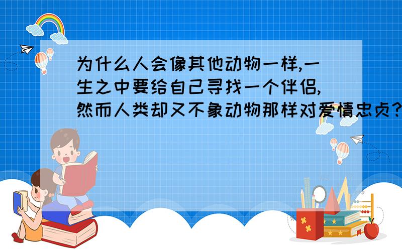 为什么人会像其他动物一样,一生之中要给自己寻找一个伴侣,然而人类却又不象动物那样对爱情忠贞?