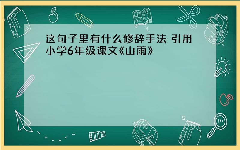 这句子里有什么修辞手法 引用小学6年级课文《山雨》