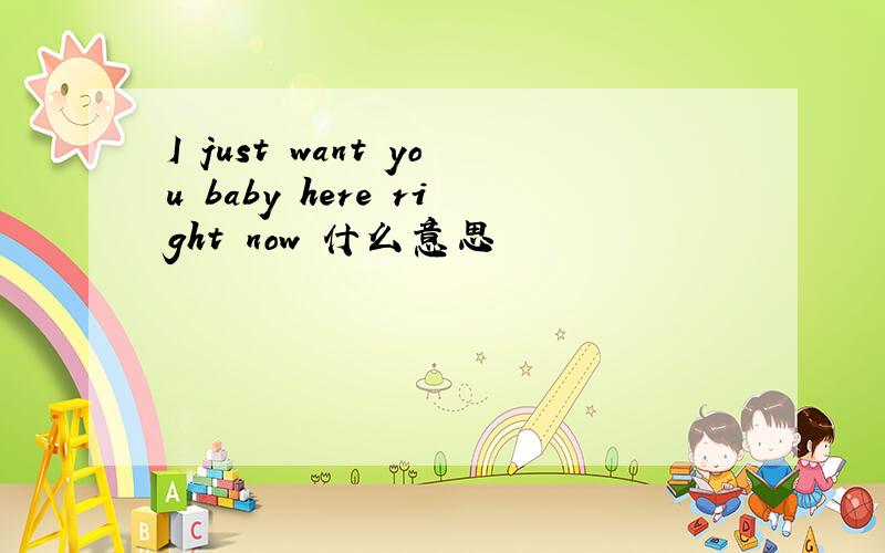 I just want you baby here right now 什么意思