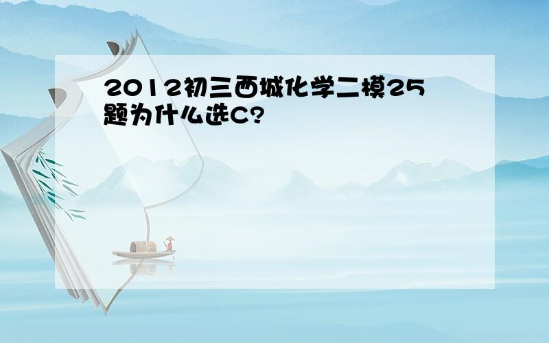 2012初三西城化学二模25题为什么选C?