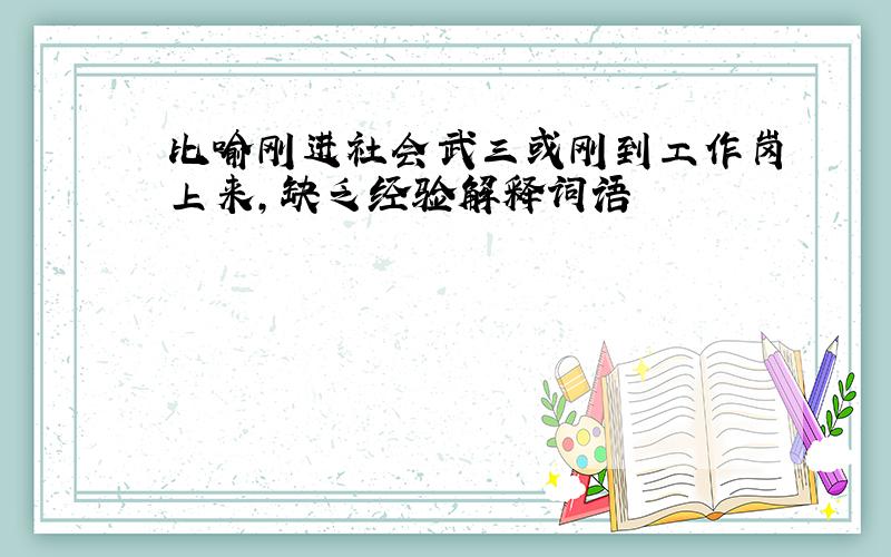 比喻刚进社会武三或刚到工作岗上来,缺乏经验解释词语