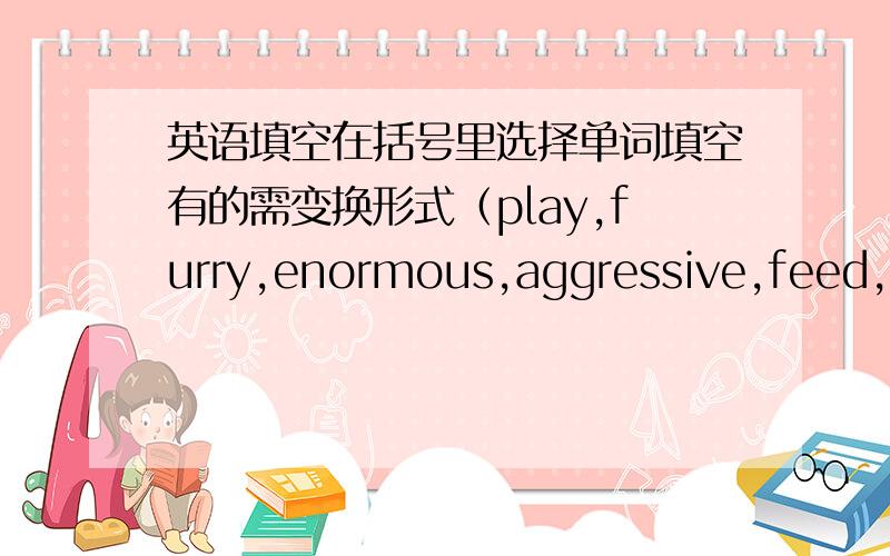 英语填空在括号里选择单词填空有的需变换形式（play,furry,enormous,aggressive,feed,un