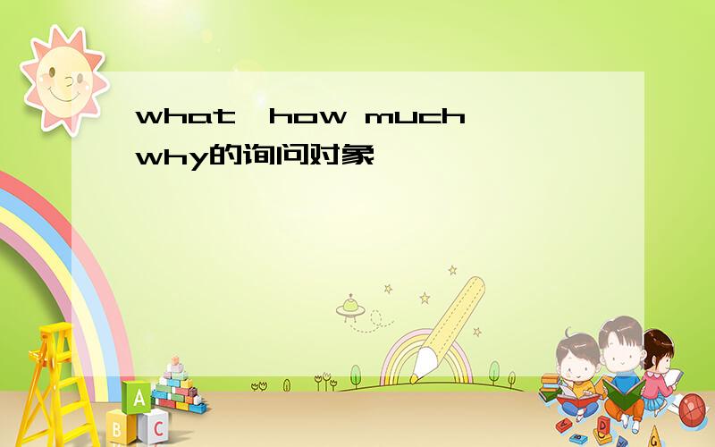 what、how much、why的询问对象